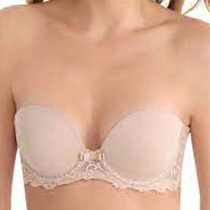 Simone Perele Women's Size 34E Caresse Strapless Push Up Bra Beige